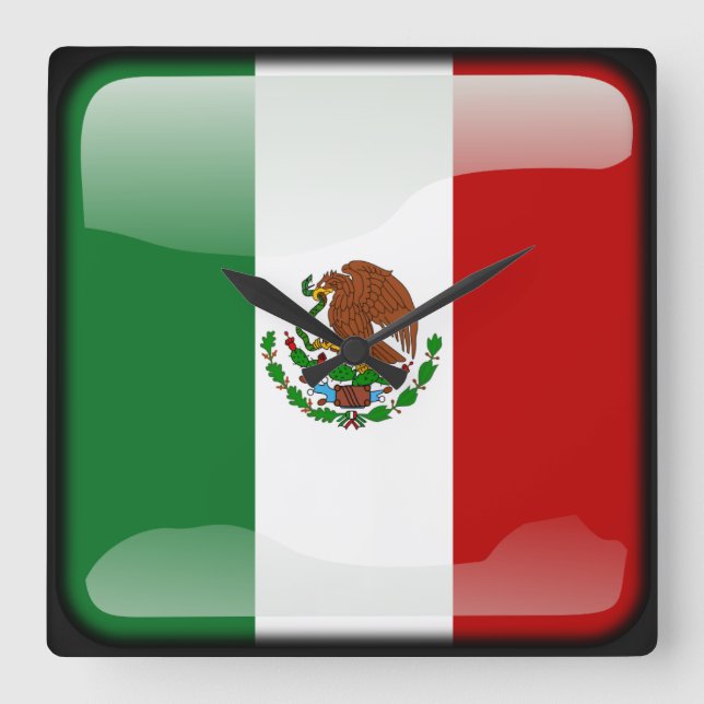 Flag of Mexico Square Wall Clock (Front)