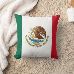 Flag of Mexico Throw Pillow