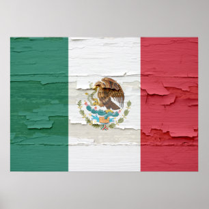 Flag of Mexico Weathered Poster