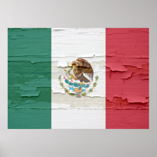 Flag of Mexico Weathered Poster