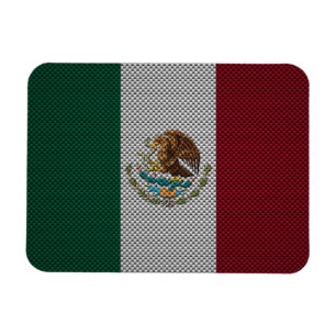Flag of Mexico with Carbon Fibre Effect Magnet