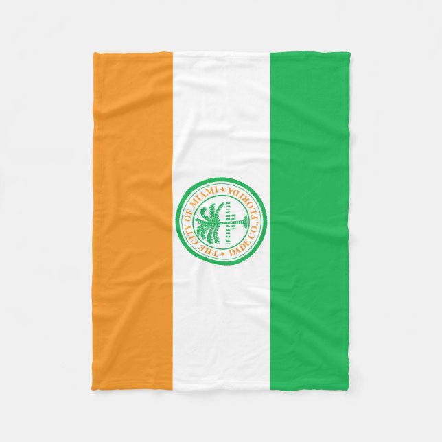 Flag of Miami, Florida Fleece Blanket (Front)