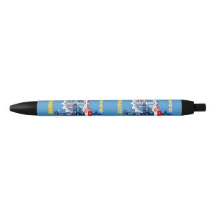 Flag of Milwaukee, Wisconsin Black Ink Pen