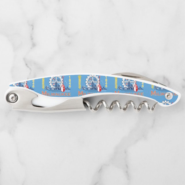 Flag of Milwaukee, Wisconsin Corkscrew (Front)