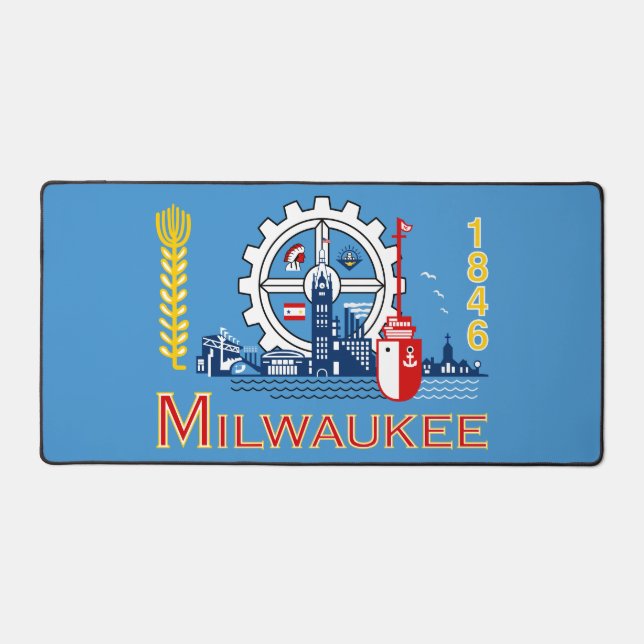 Flag of Milwaukee, Wisconsin  Desk Mat (Front)