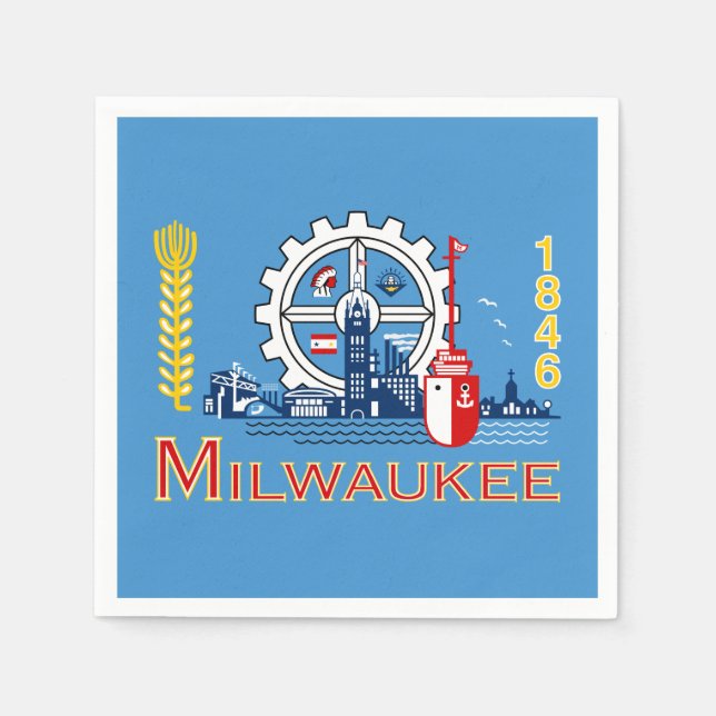 Flag of Milwaukee, Wisconsin Napkins (Front)