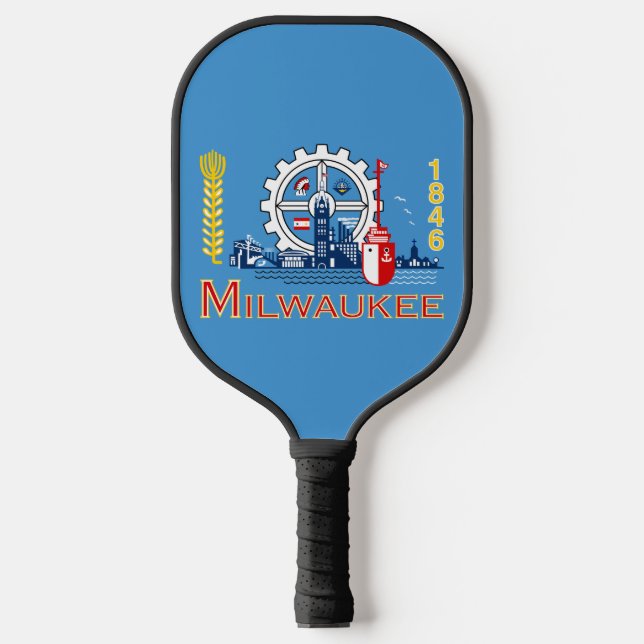 Flag of Milwaukee, Wisconsin  Pickleball Paddle (Front)