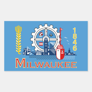 Flag of Milwaukee, Wisconsin Rectangular Sticker