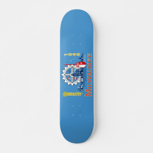 Flag of Milwaukee, Wisconsin Skateboard
