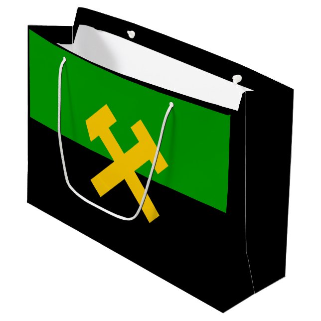 Flag of Miners and Mine Workers Large Gift Bag (Front Angled)