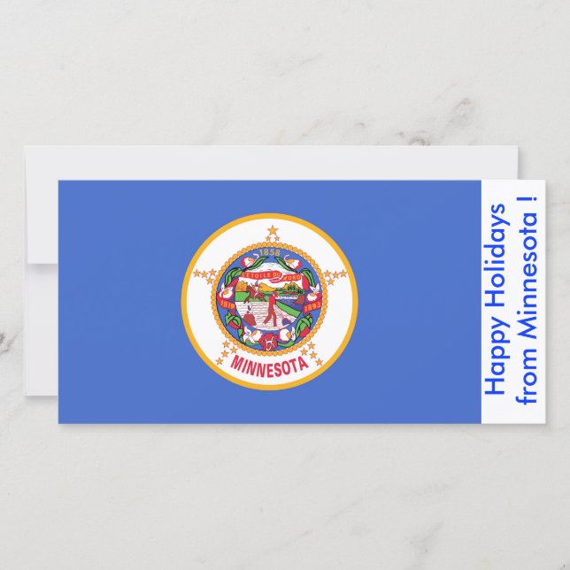Flag of Minnesota, Happy Holidays from U.S.A. Holiday Card (Front)