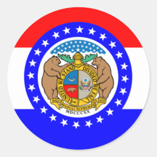 Flag of Missouri Classic Round Sticker