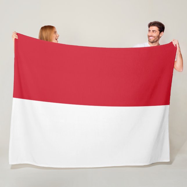 Flag of Monaco Fleece Blanket (In Situ)