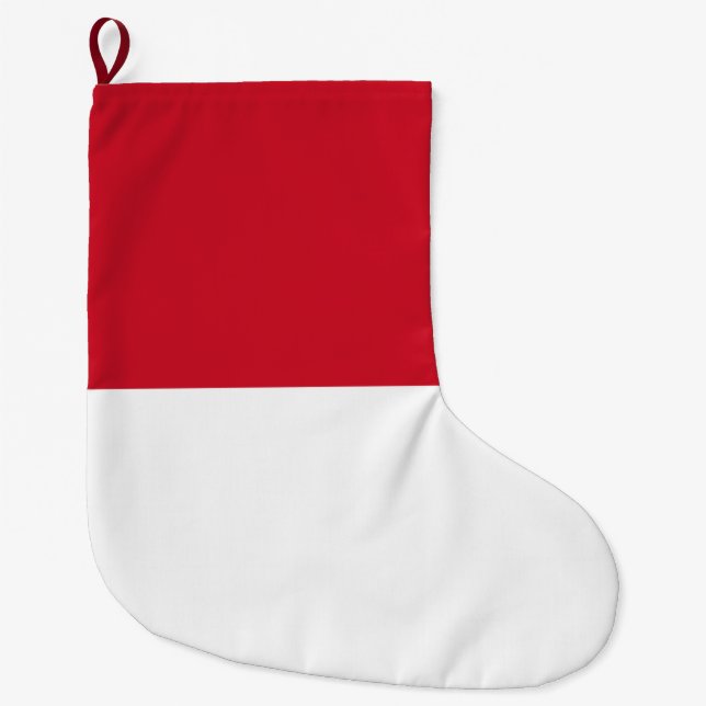 Flag of Monaco Large Christmas Stocking (Front)