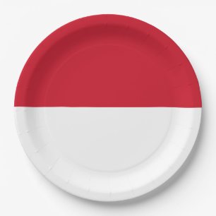 Flag of Monaco Paper Plate
