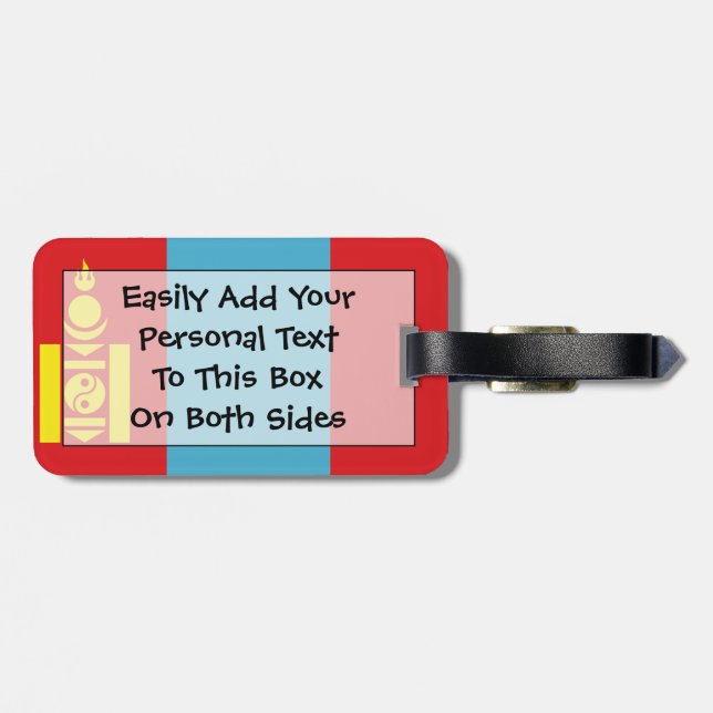 Flag of Mongolia Easy ID Personal Luggage Tag (Back Horizontal)