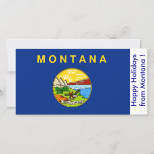 Flag of Montana, Happy Holidays from U.S.A. Holiday Card