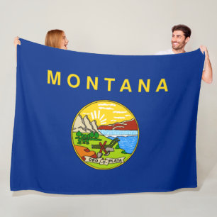 Flag of Montana (US State) Fleece Blanket