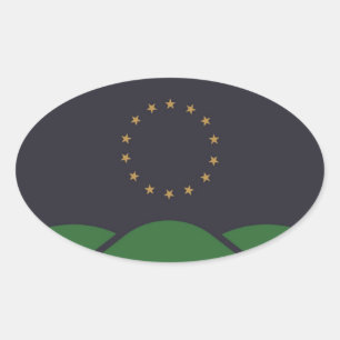Flag of Montpelier, Vermont Oval Sticker