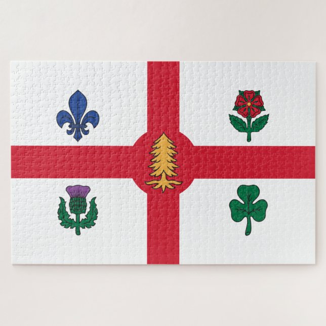 Flag of Montreal (Quebec, Canada) Jigsaw Puzzle (Horizontal)
