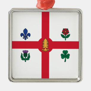 Flag of Montreal (Quebec, Canada) Metal Ornament