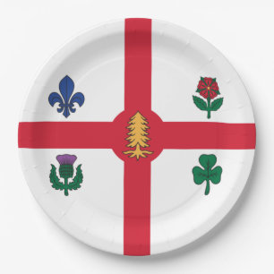 Flag of Montreal (Quebec, Canada) Paper Plate