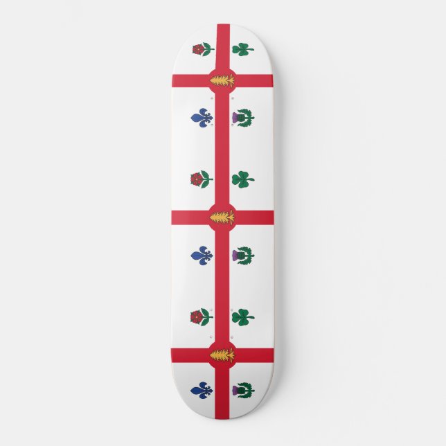 Flag of Montreal (Quebec, Canada) Skateboard (Front)