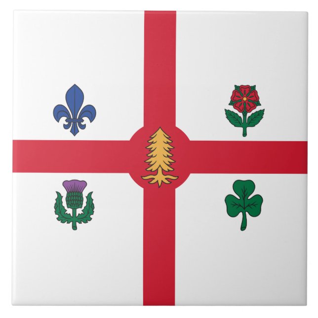 Flag of Montreal (Quebec, Canada) Tile (Front)