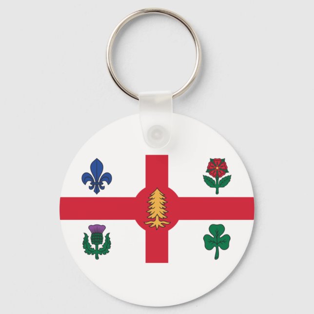 Flag of Montreal, Quebec Keychain (Front)