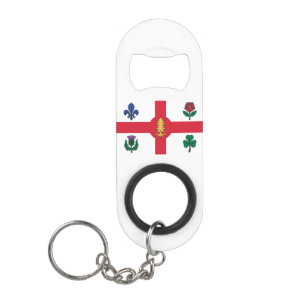 Flag of Montreal, Quebec Keychain Bottle Opener