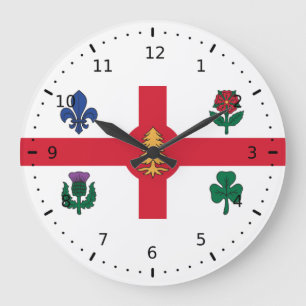 Flag of Montreal, Quebec Large Clock