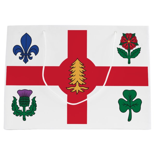 Flag of Montreal, Quebec Large Gift Bag (Front)