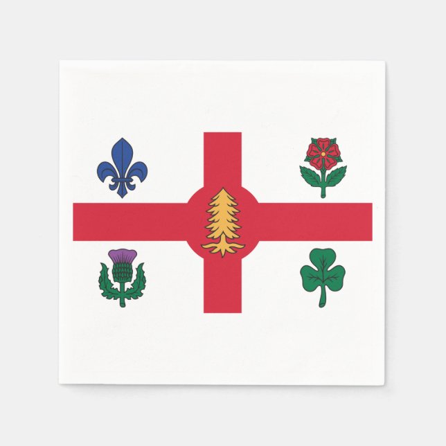 Flag of Montreal, Quebec Napkin (Front)