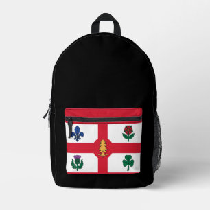 Flag of Montreal, Quebec Printed Backpack