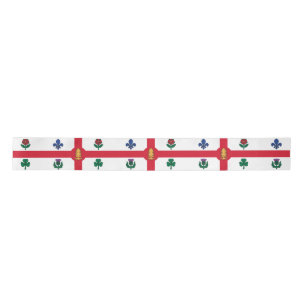 Flag of Montreal, Quebec Satin Ribbon