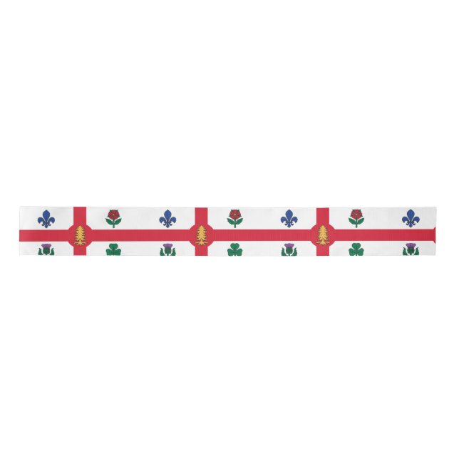 Flag of Montreal, Quebec Satin Ribbon (Front)