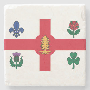 Flag of Montreal, Quebec Stone Coaster