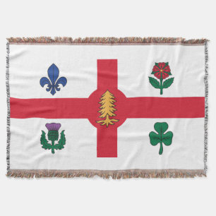 Flag of Montreal, Quebec Throw Blanket