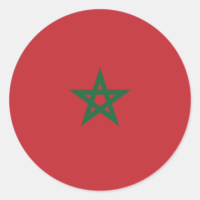 Flag of Morocco Classic Round Sticker (Front)