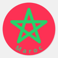 Flag of Morocco Classic Round Sticker