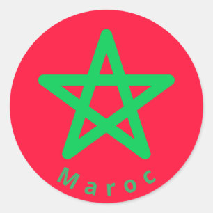 Flag of Morocco Classic Round Sticker