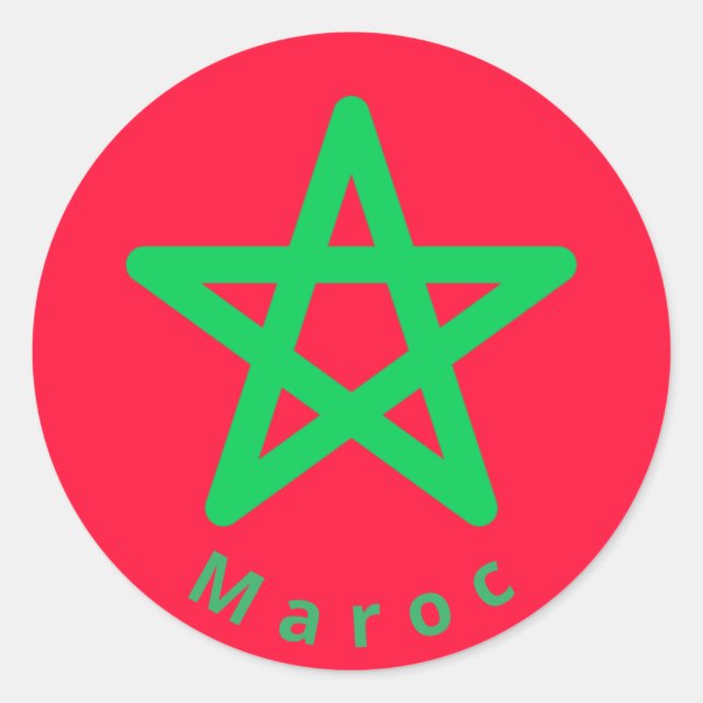 Flag of Morocco Classic Round Sticker (Front)