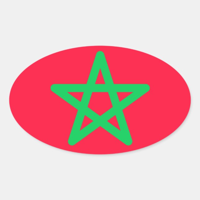 Flag of Morocco Oval Sticker (Front)