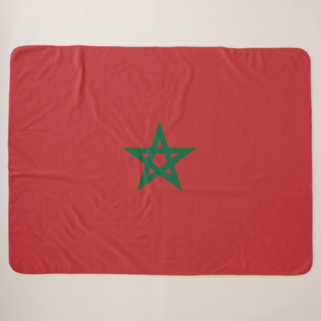 Flag of Morocco Sherpa Blanket (Front (Horizontal))