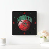 Flag of Morocco Soccer Ball Clock (Home)