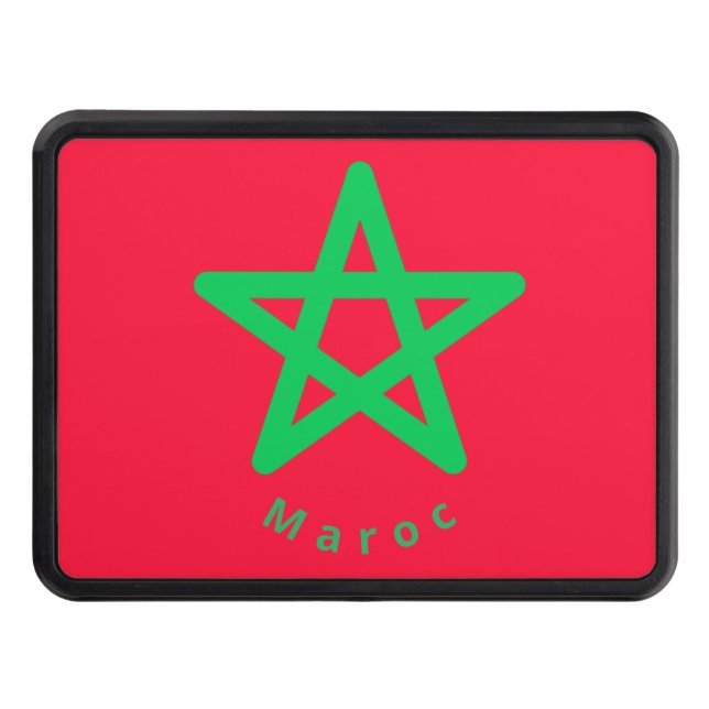 Flag of Morocco Trailer Hitch Cover (Front)