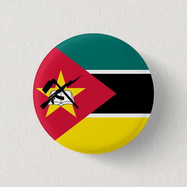 Flag of Mozambique 1 Inch Round Button (Front)
