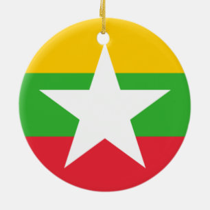 Flag of Myanmar (Burma) Ceramic Ornament
