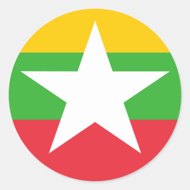 Flag of Myanmar Classic Round Sticker (Front)