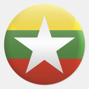 Flag of Myanmar Classic Round Sticker